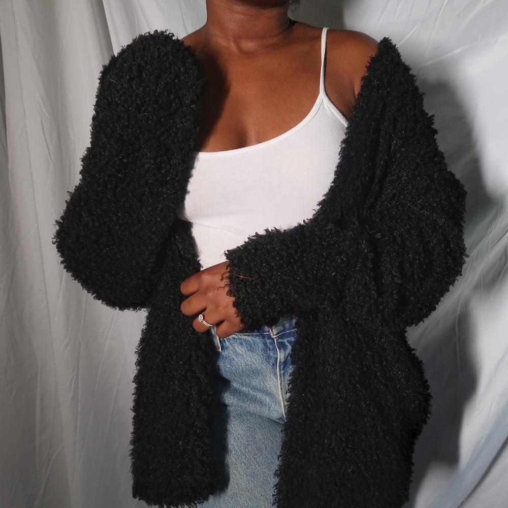 Black Fuzzy Cardigan